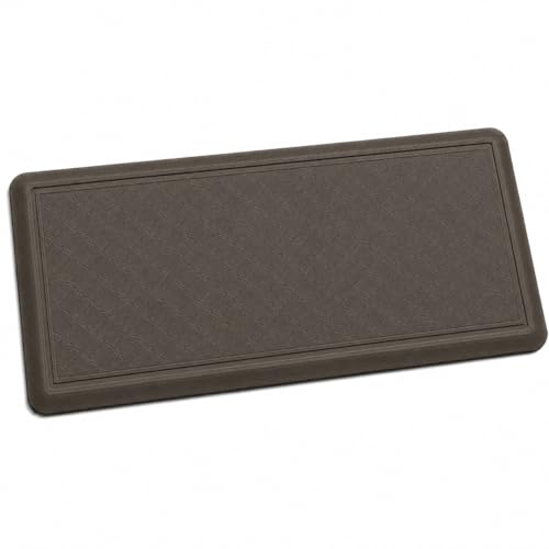 24 x 60 Inch Extra Support Anti Fatigue Comfort Kitchen Mat, Waterproof Long Kitchen Runner, Non-Slip Standing Desk Mat, Commercial Pads for Offices, Home, Garages (Barcelona Brown, 24'' x 60'') - color: Barcelona Brown, size: 60"L x 24"W x 0.8"Th