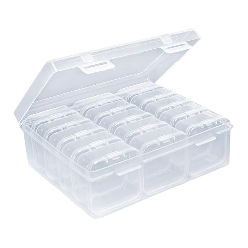 15 Pack Bead Organizer Box, Clear Plastic Storage Containers with Hinged Lids for Jewelry Making, Crafts, Beads, Small Parts Organization, Mini Craft Supply Cases - color: 15 pack