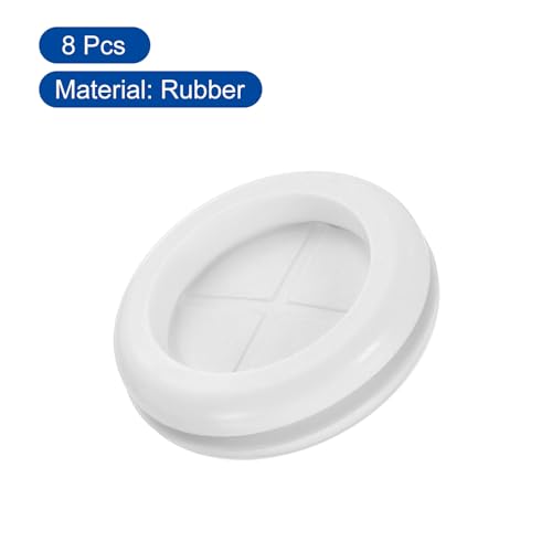 uxcell 8Pcs Rubber Grommets 1-1/2" (38mm) Drill Hole, 1-3/16" (30mm) ID Double Sided Hole Plugs Ring Gasket for Firewall Cable Wire Protecting, White - size: 1-1/2"DH, 1-3/16"ID