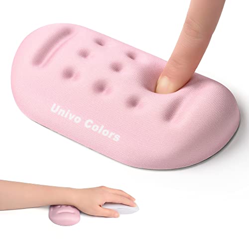 UnivoColors Pink Superfine Memory Foam Wrist Rest Soft Gel Ergonomic Mouse Pad Wrist Support for Mouse, Gaming, Computer, Laptop, Office - color: Wr_pink, style: Wrist Rest