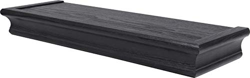 HIGH & MIGHTY 515605-HSU Decorative 18" Floating Shelf Holds up to 15lbs, Easy Tool-Free Dry Wall Installation, Beveled, Retail Pack of 2, Black - color: Black, style: Beveled & Retail Pack of 2