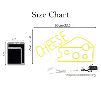 23.6"x13.6" Large Size Cheese Neon Signs for Business，Neon Lights for Cheese Shop Led Business Signs Suitable for Fast Food shops Christmas Birthday Party Gift - style: Cheese