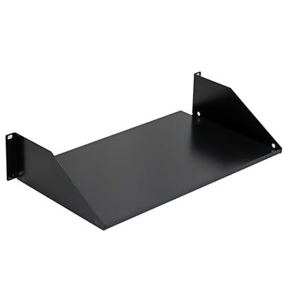 Aeons 2U 19-inch Universal Server Shelf Rack Mount Cantilever Center Mount Shelf 10" Deep, Fixed 19" Server Rack Cabinet Solid Shelf Black - style: 2U-10" Solid