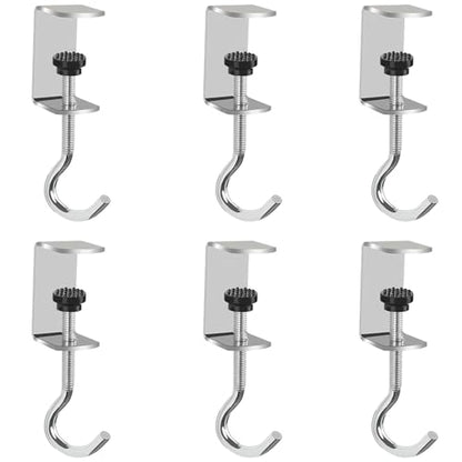 Adjustable Metal Table Hooks for Hanging Purses and Headphones on the Desk at Home and Office, 6-Pack - size: 6 Pack
