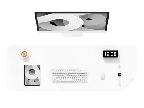 Desk Pad, 48" x 17" PU Leather Non-Slip Desk Mat Large Mouse Pad for Desktop, Waterproof Laptop Computer Writing Mat for Office, Home, Work, Gaming, White - color: White, size: 48" x 17"