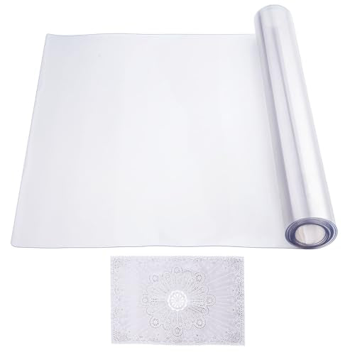 VEVOR Plastic Table Cover, 42 x 96 Inch 1.5 mm Thick Clear Rectangle PVC Desk Mat Protector, Waterproof & Easy Cleaning Desk Pad Tablecloth, for Office Dresser, Dining Room, Night Stand - size: 96" x 42" (Rectangular)