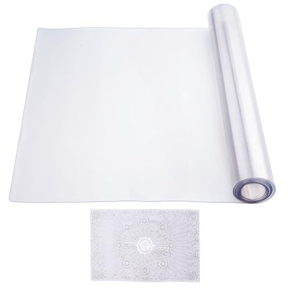 VEVOR Plastic Table Cover, 42 x 96 Inch 1.5 mm Thick Clear Rectangle PVC Desk Mat Protector, Waterproof & Easy Cleaning Desk Pad Tablecloth, for Office Dresser, Dining Room, Night Stand - size: 96" x 42" (Rectangular)