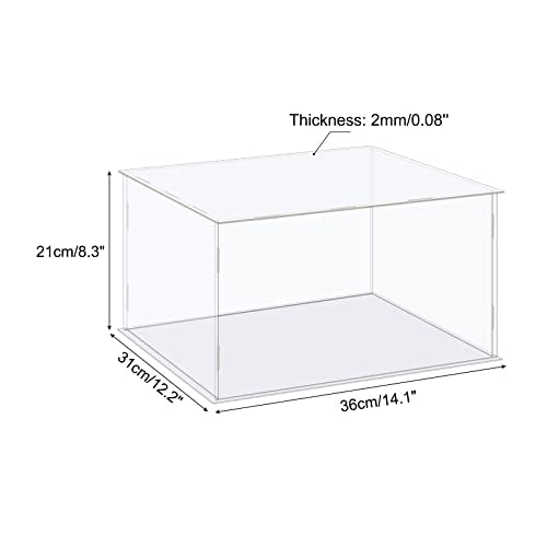 MECCANIXITY Acrylic Display Case Box Clear Dustproof Protection Showcase 14.1x12.2x8.3 Inch for Collectibles Display - size: 14.1x12.2x8.3 Inch