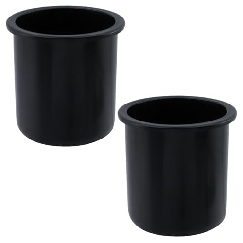 Dnyta 2Pcs 4.2" x 4" Black Plastic Cup Holder Insert, Sofa Recliner Car Seat Cups Holder Replacement, Poker Table Cup Holders, for Table, Sofa, Boats, Truck, Car - color: 2pcs, Black, size: 4.2" x 4", Bottom U-shaped groove