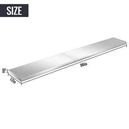 Concession Shelf 96L x 12W Inch, Stainless Steel Drop Down Folding Serving Food Shelf Stand Serving for Concession Windows - size: 96L x 12W