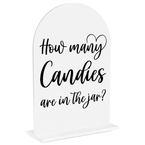 Baby in Bloom Shower Decorations, How Many Candies Are In The Jar 5x7 Inch Arch Acrylic Sign, Baby Shower Games,Birthday Party Decorations - color: Candies