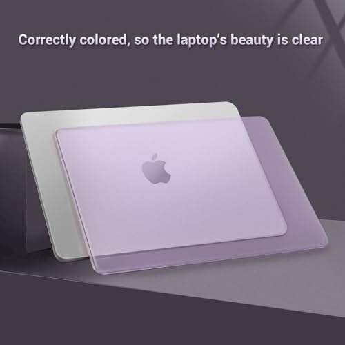 MOSISO Ultra-Thin & Seamlessly Closes Cover Compatible with MacBook Air 13 inch Case M5 M4 M3 M2 2026-2022 A3449 A3240 A3113 A2681, 2 in 1 Kit Anti-Fingerprints Shell for Mac Air 13.6, Purple - color: Purple