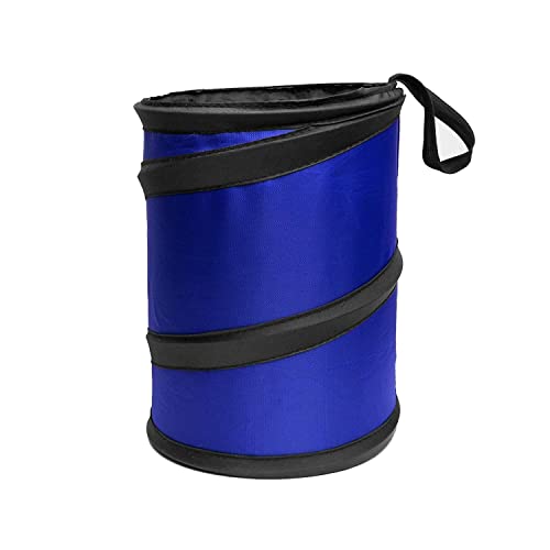 FH Group Automotive Waterproof Portable Collapsible Small Trash Can Garbage Container fits Most Cars,Polyethylene, SUVs, and Trucks Blue - color: Blue, style: Small