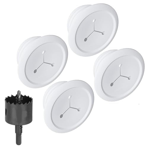 ECHOGEAR Wall Cable Hiders for Cable Management - 2.25" Mini Cord Hider Conceals 3 Low Voltage Cables Behind Wall - Perfect for Speakers, Mounted TVs, Desks & More - White 4-Pack - color: White, size: 4 Pack