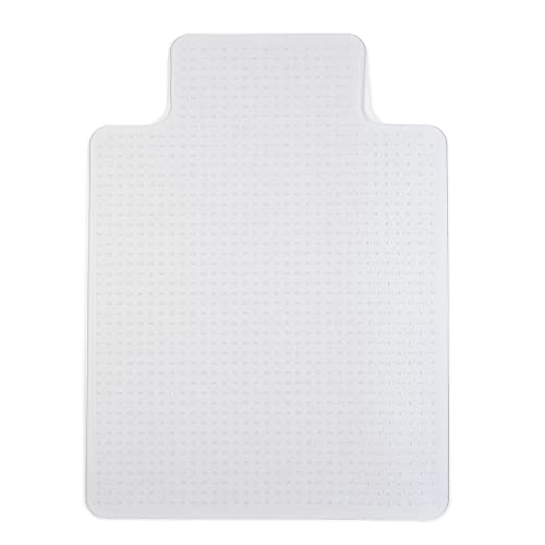 Staples Office Chair Mat, Clear Floor Mats with Lip, Medium-Pile Carpets, Extended Under-Desk Coverage, 48 x 36 Inch, Smooth Glide - size: 36" x 48", style: Medium-Pile