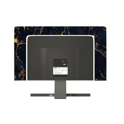 Navy Blue and Gold Marble Screen TV Cover 32 Inch Ornamental Anti-Static LCD-Silky HD Panel Dust Protective Sleeve Compatible with iMac LCD LED PC, Desktop and Home 32 Inch TV - color: Deep Blue and Gold, size: 32 Inch