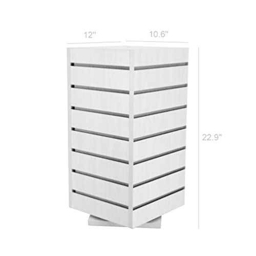 FixtureDisplays® 4-Sided Slatwall Counter Spinner White Display Rack Great for Gift, Jewelry 15591-WHITE