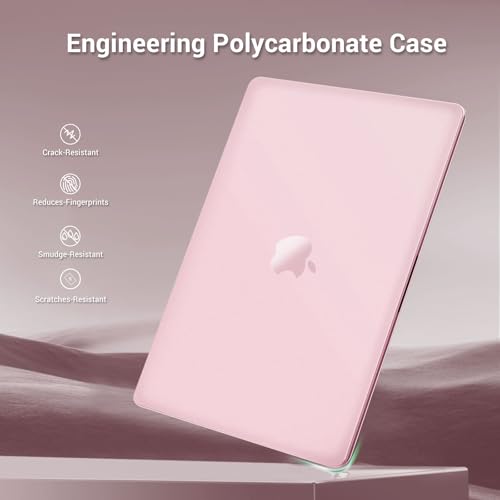 MOSISO Ultra-Thin & Seamlessly Closes Cover Compatible with MacBook Air 13 inch Case M5 M4 M3 M2 2026-2022 A3449 A3240 A3113 A2681, 2 in 1 Kit Anti-Fingerprints Shell for Mac Air 13.6, Baby Pink - color: Baby Pink