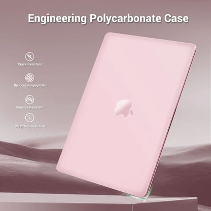 MOSISO Ultra-Thin & Seamlessly Closes Cover Compatible with MacBook Air 13 inch Case M5 M4 M3 M2 2026-2022 A3449 A3240 A3113 A2681, 2 in 1 Kit Anti-Fingerprints Shell for Mac Air 13.6, Baby Pink - color: Baby Pink