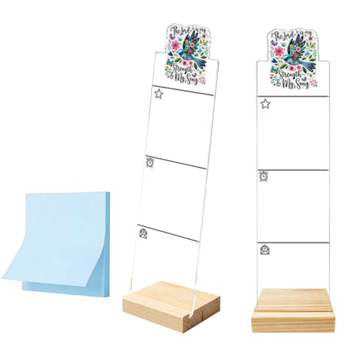 Monitor Memo Board Computer Monitor Memo Board Sticky Note Organizer Christian Decor Acrylic Desk Accessories Removable Wooden Base Set Sticky Notes 100 Sheets 11.8×3.1 inches - color: Bird