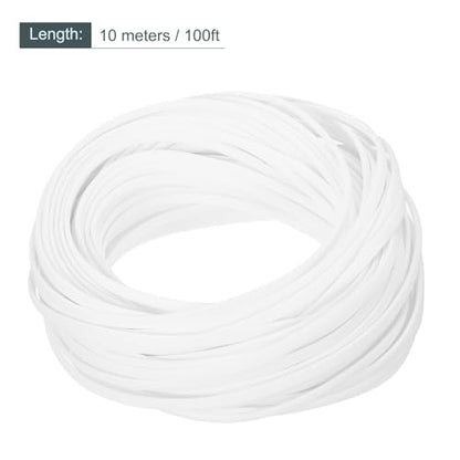 uxcell Expandable Sleeving, 1/4-inch 100ft Cable Sleeve, White - color: White, size: 1/4" x 100 Ft