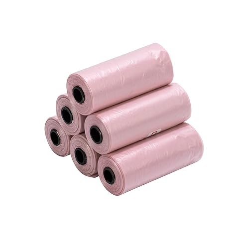 Ginsco 0.8 Gallons Disposable Trash Bags for Mini Car Trash Can, Portable Small Car Garbage Bags, Cars Accessories, Mini Trash Bags, Plastic Trash Bag for Cars/Home/Office (6 Rolls/90Counts) Pink - color: Pink