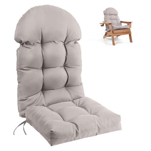 Adirondack Chair Cushion, Rocking Chair Cushions High Back, Thickened Patio Chair pad for Indoor and Outdoor - color: Beige Gray, size: Set of 1