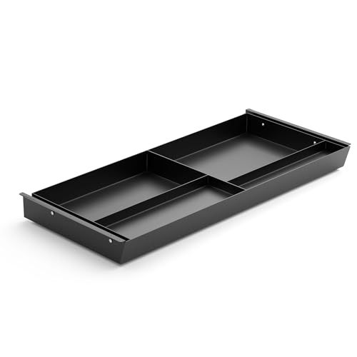 Under Desk Drawer 28.3" Wide, 60° Ergonomic Tilt Organizer with Multi-Compartment – Ball Bearing Slides, Fully Assembled, Under Desk Storage for Home Office Supplies