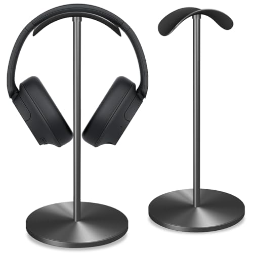Headphone for Desk Hanger Holder Organizer Keeper Racks Storage Mount Gaming Headset Stand Premium Functional Craftmanship Headset Stand (Metallic Black) - color: metallic black