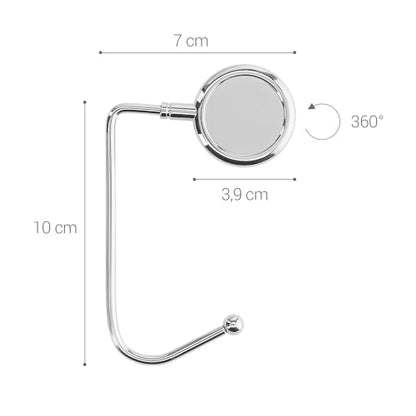 kwmobile Purse Hook for Table - Set of 2 Purse Holder - Handbag Hanger - Portable Bag Holder - Bag Hooks for Desk - Table Hook Silver - color: Silver