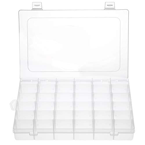 Gospire 36 Grids Clear Plastic Jewelry Box Organizer Storage Container with Removable Dividers (36 Grids - Clear) - color: Clear-36 Grids