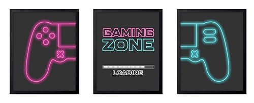 Poster Master 3-Piece Controller Print - Video Game Poster - Geeky Art - Neon Gaming Zone & Icons - Gamer Gift - Great Game Room, Man Cave or Boy's Bedroom Decor - 8x10 UNFRAMED Wall Art - color: Style-10, size: 8"L x 10"W