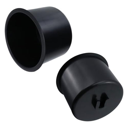 Dnyta 2Pcs 3.8" x 2.6" Black Plastic Cup Holder Insert, Sofa Recliner Car Seat Cups Holder Replacement, Poker Table Cup Holders, for Table, Sofa, Boats, Truck, Car - color: 2pcs, Black, size: 3.8" x 2.6", Bottom U-shaped groove