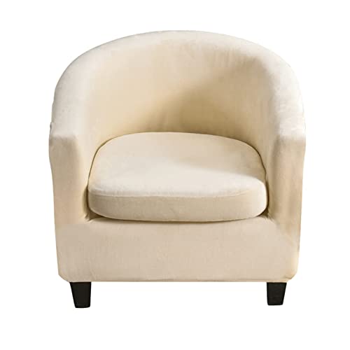 KRFOONN 2 Pieces Club Chair Slipcover Printed Stretch Tub Chair Slipcover Armchair Covers Sofa Cover Removable Round Barrel Chair Covers Couch Furniture Protector Cover for Living Room, A26 - color: Colora26
