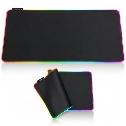 RGB Mouse Pad 35.4×15.7 Inches – Extended LED Mouse Pad with 14 Lighting Modes, Gaming Desk Mat, PC Gaming Accessories, Large Keyboard Pad with Non-Slip Rubber Base.