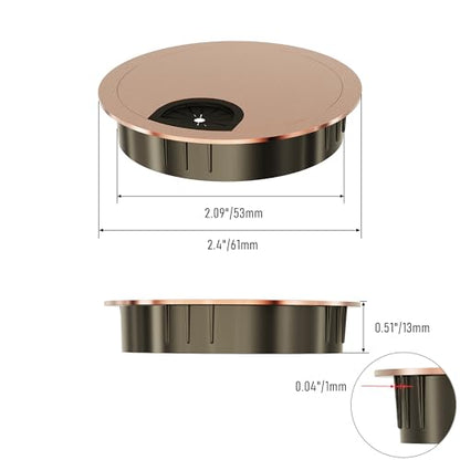 Desk Grommet 2-1/8 Inch 53mm, Zinc Alloy Computer Desk Wire Hole Cover, Office Desktop Cord Cable Hole Metal Ring, Red Bronze - size: 2-1/8" Red Bronze