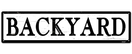 Home Wall Decor,Outdoors Decor Sign,Yard Outdoors Signs "BACKYARD" 4 * 16" Metal Aluminum Sign - color: Num009