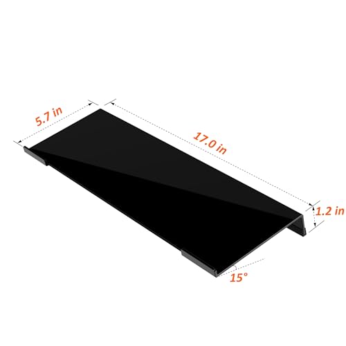 Acrylic Computer Keyboard Stand for Desk, Keyboard Riser Tilt Lift, Keyboard Holder for Desktop, Desk Keyboard Lifter（White） - color: Black 17in L* 5.7in W* 1.2in H