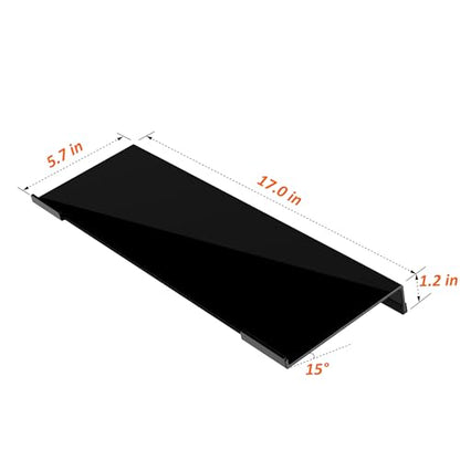 Acrylic Computer Keyboard Stand for Desk, Keyboard Riser Tilt Lift, Keyboard Holder for Desktop, Desk Keyboard Lifter（White） - color: Black 17in L* 5.7in W* 1.2in H