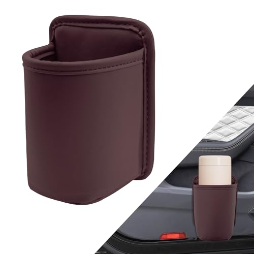 Large Car Door Cup Holder, Clip On Car Cup Holder, Auto Clip on Door Back Seat Extra Drink Holders, Automotive Accessories Water Bottle Organizer Mount Universal for Most Vehicles (Brown) - color: Brown