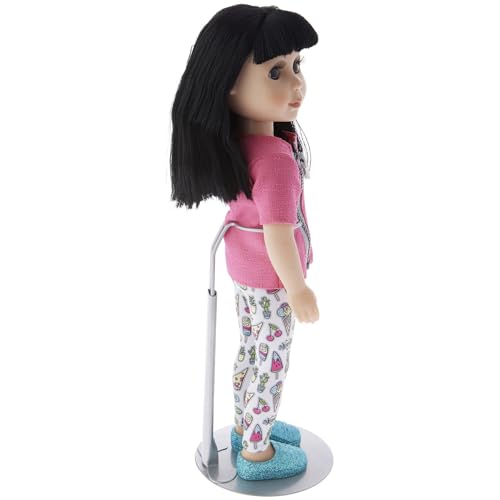 Plymor DSP-70S Silver Adjustable Doll Stand, fits 12, 13, 14, 15, 16, and 17 inch Dolls or Action Figures, Waist is 2.25" - 2.75" wide, 6" - 8" around - color: Silver