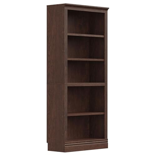 JAHRSTIM Halston Bookshelf, 5-Tier Tall Storage Shelf, Adjustable Open Shelving Unit Closet Organizer and Storage for Living Room Home Office Bedroom, Modular Bookcase Bookshelves - color: Dark Cherry, size: Standard w/o Doors