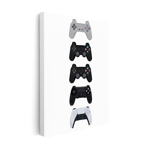 Poster Master Video Game Canvas - Controller Evolution Print - Geeky & Gamer Art - Minimal Gaming Consoles Wall Design - Great Game Room or Boy's Bedroom Wall Decor - Available in 8x10 to 30x40 - color: Style-06