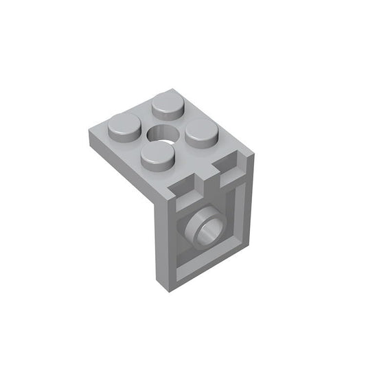 Display Stand for Mini Figure, 100 Piece Classic Gray Bracket Plate Bulk, Compatible with Lego Parts and Pieces - color: Gray