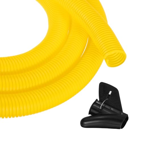 MECCANIXITY 1 1/4 Inch 20ft Split Wire Loom Tubing, Flexible Cord Protectors with Installation Tool Cable Management Sleeve Conduits Cover for Office Home Electrical Automotive Wires, Yellow - color: Yellow, size: 1 1/4 Inch 20ft