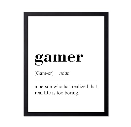 Poster Master Gamer Definition Print - Gaming Poster - Dictionary Art - Black & White Wall Design - Typography Art - Funny Game Room or Boy's Bedroom Decor - 11x14 UNFRAMED Wall Art - color: Style-03, size: 11"L x 14"W
