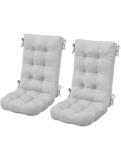 SERWALL HDPE Outdoor Rocking Chair Cushion Set of 2, Memory Foam Cushion Gray - color: 2*light Gray, size: cushions