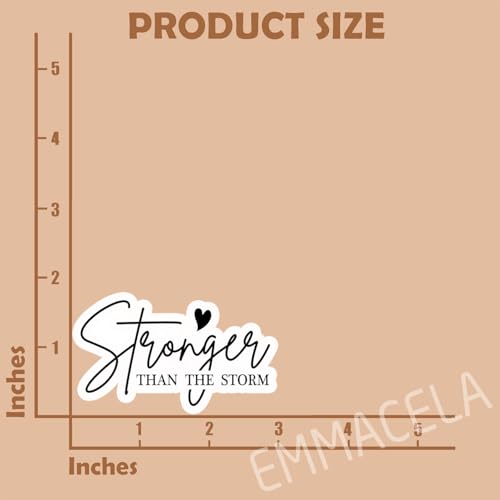 (3PCS) Stronger Than The Storm Sticker, Inspirational Stickers - Motivational Vinyl Decal for Laptop, Tumbler, Water Bottle, Scrapbook Size 3" x 1.8 " - color: Stronger Than the Storm