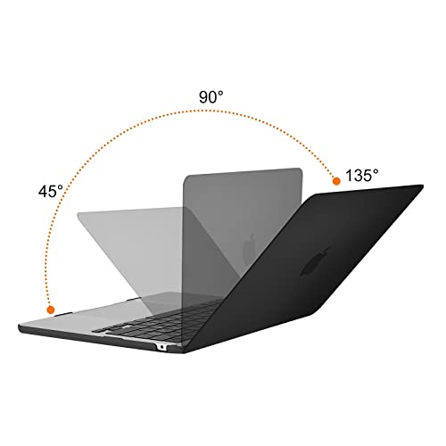 MOSISO Compatible with MacBook Air 13 inch Case M5 2026 M4 2025 M3 M2 2024-2022 A3449 A3240 A3113 A2681, Scratches-Resistant Protective Hard Shell for MacBook Air 13.6 inch Case, Black - color: Black