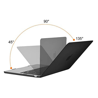 MOSISO Compatible with MacBook Air 13 inch Case M5 2026 M4 2025 M3 M2 2024-2022 A3449 A3240 A3113 A2681, Scratches-Resistant Protective Hard Shell for MacBook Air 13.6 inch Case, Black - color: Black